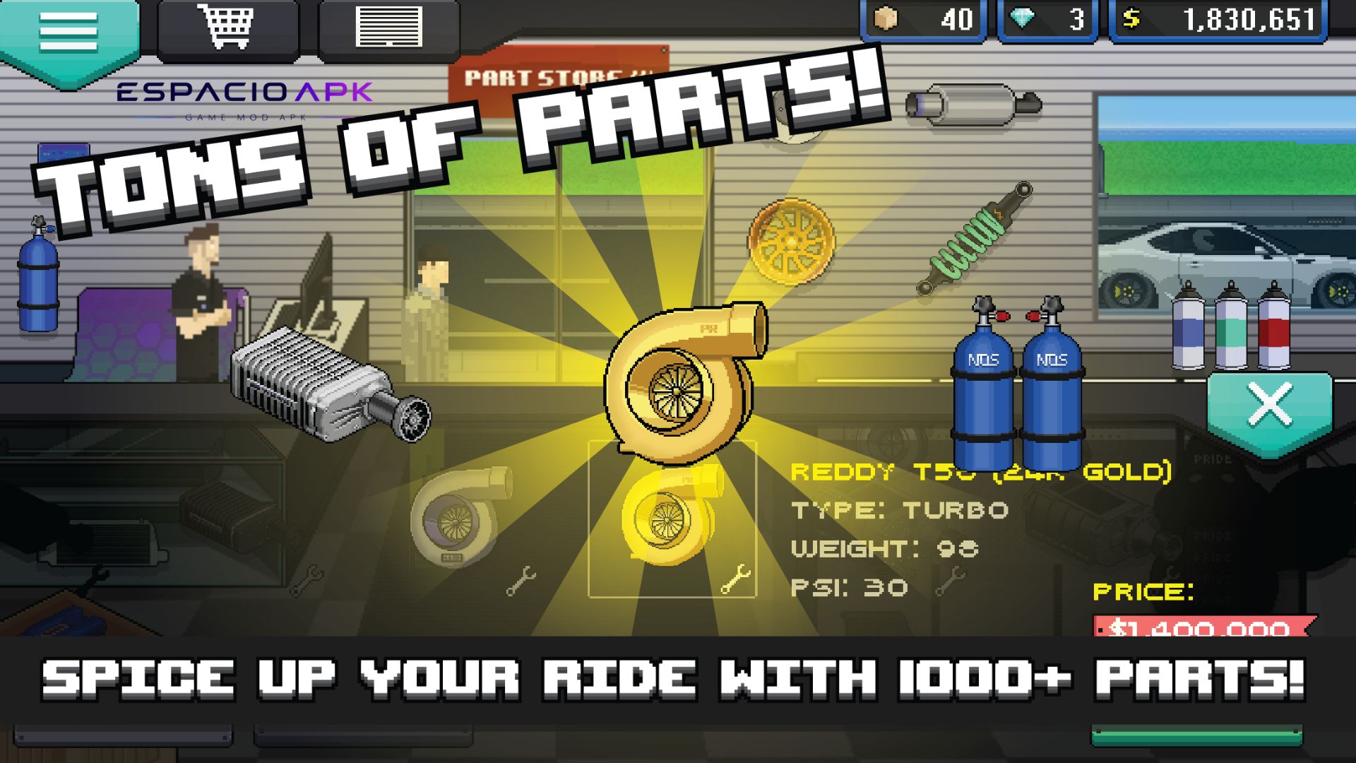Fitur Unggulan Pixel Car Racer MOD APK