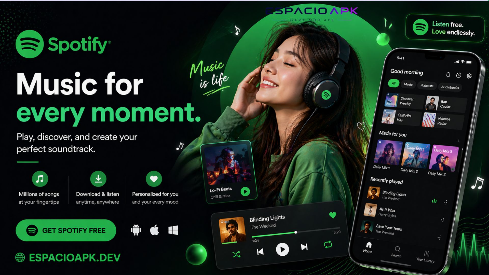 Spotify Premium APK 2026 No Ads & Offline Mode